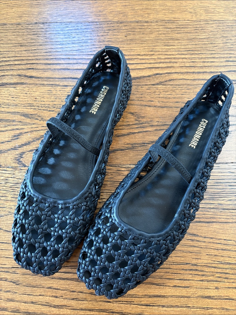 Cushionaire NWOB Women's Black Weavy Woven Ballet Flats, 7.5